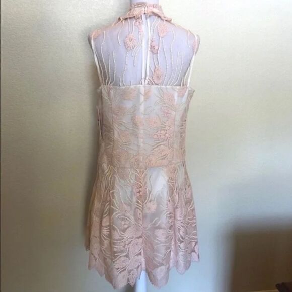 Nanette Lepore Bella Donna embroidery illusion neckline Balletcore minidress - Picture 10 of 16